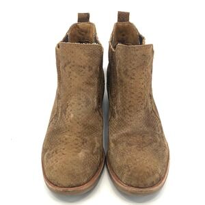 Aqua Sofft Women's Suede Embossed Chelsea‎ Boots Brown Size 7M